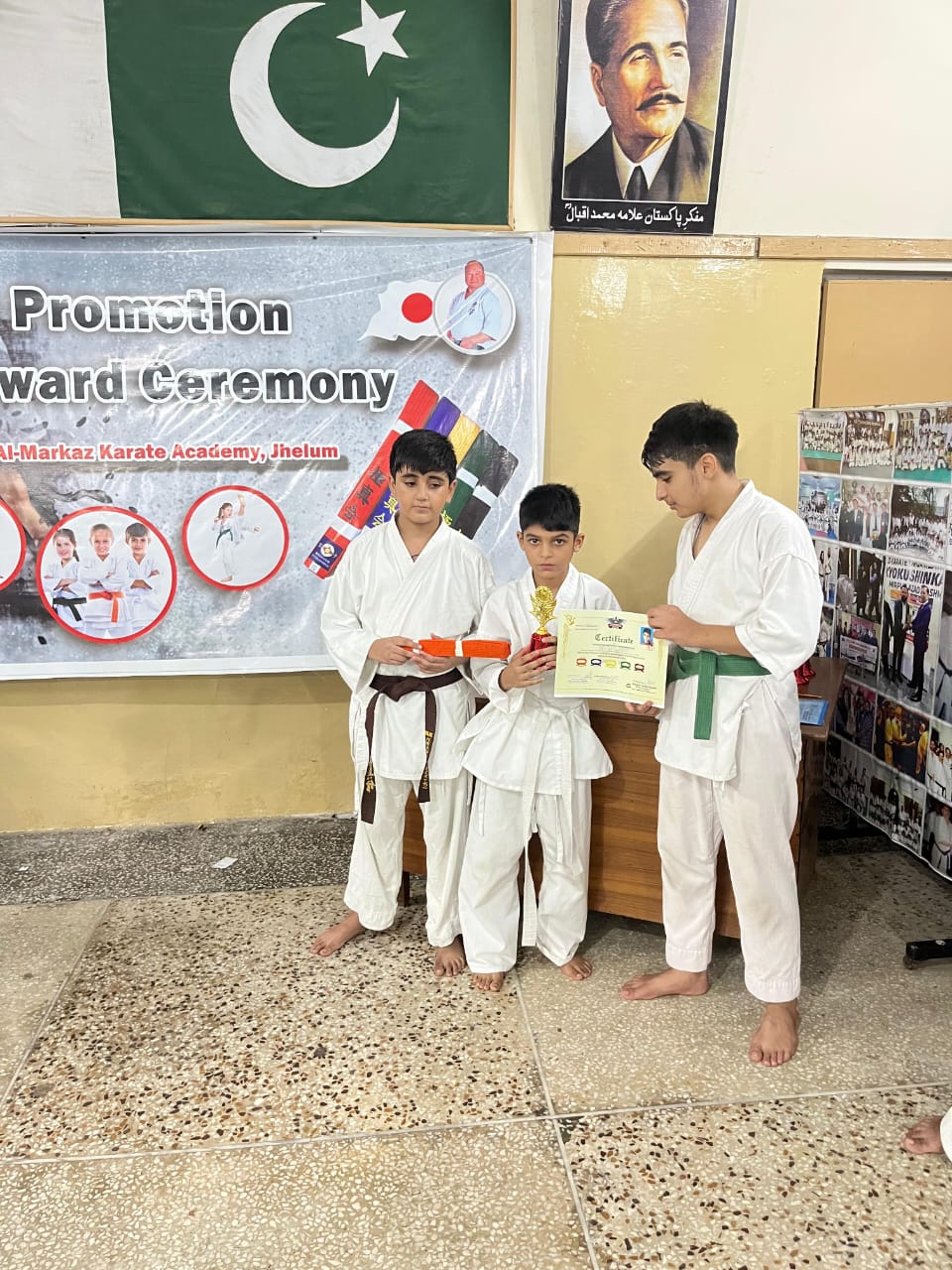 Student receiving belt